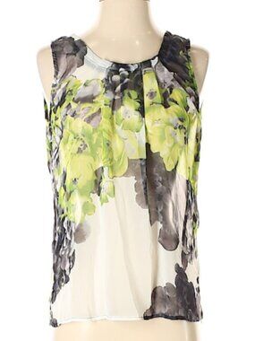 Thesis Sleeveless Sheer Floral Blouse, Sz S